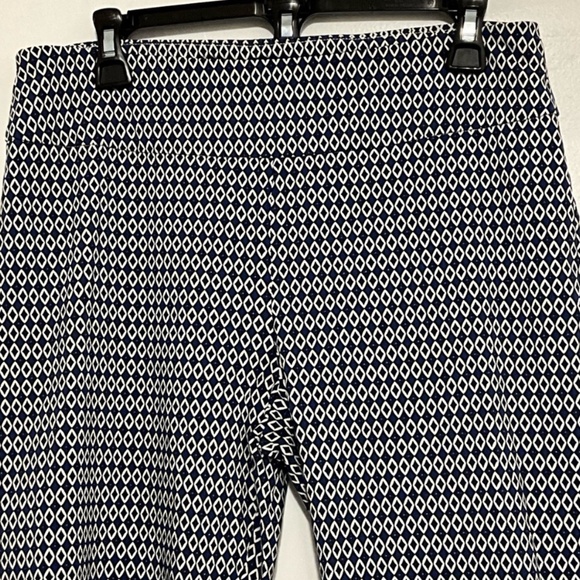 VALERIE STEVENS Navy Geometric Stretch Ankle Pants Size 10 - Picture 5 of 6